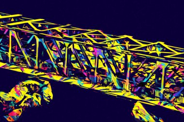 Klodzko demiryolu viyadük hava kalesi sanat illüstrasyonu antika eskiz eskizi