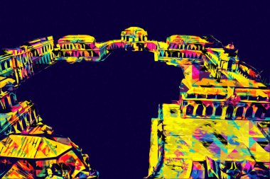 Zwinger Sarayı, sanat galerisi ve müzesi Dresden, Almanya 'da, sanat illüstrasyonu antika eskiz