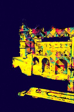 Ksiaz Castle Poland silesia art retro photography vintage old aerial. view