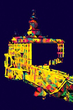 Ksiaz Castle Poland silesia art retro photography vintage old aerial. view