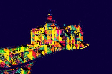 Ksiaz Castle Poland silesia art retro photography vintage old aerial. view