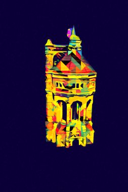 The water tower at Sudecka Street in Wroclaw, 63 meters high, designed by Karl Klimm. Built 1904-1905, situated in Borek, the district of Krzyki, Wroclaw, Poland.