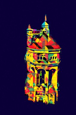 The water tower at Sudecka Street in Wroclaw, 63 meters high, designed by Karl Klimm. Built 1904-1905, situated in Borek, the district of Krzyki, Wroclaw, Poland.