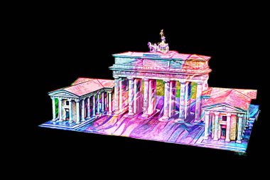 Branderburger Tor, Berlin, Germany, gate, art illustration retro vintage antique sketch