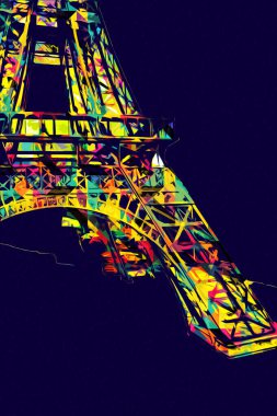 Paris sanat tasarımı illüstrasyonu Fransa Eyfel Kulesi fotoğrafçılık