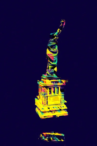 Statua Della Libertà Sulla Scena New York Lato Del Fiume — Foto Stock