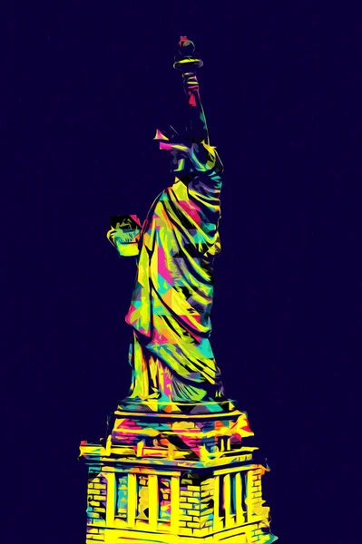 Statua Della Libertà Sulla Scena New York Lato Del Fiume — Foto Stock