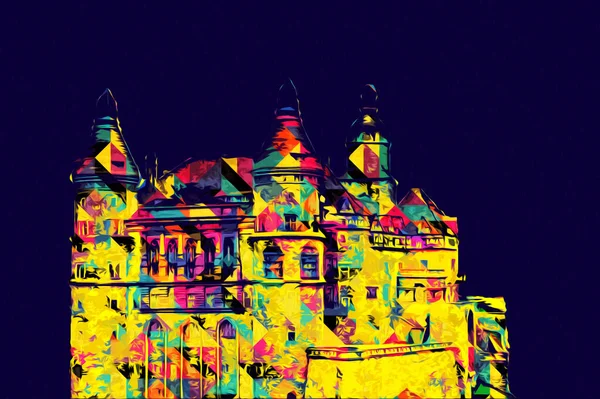 Ksiaz Castle Poland silesia art retro photography vintage old aerial. view