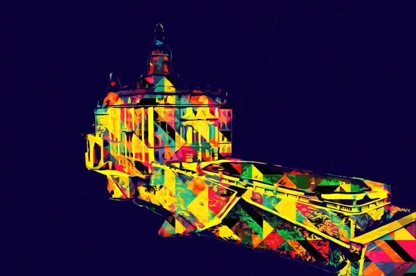 Ksiaz Castle Poland silesia art retro photography vintage old aerial. view