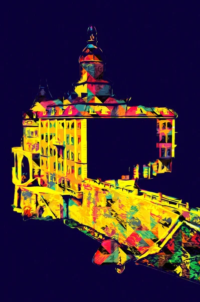 Ksiaz Castle Poland silesia art retro photography vintage old aerial. view