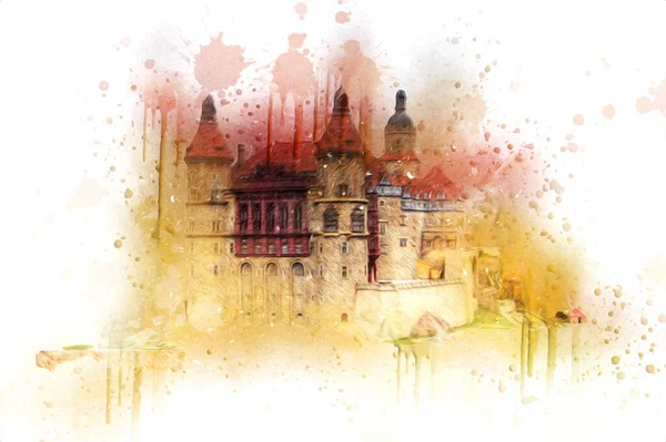 Ksiaz Castle Poland silesia art retro photography vintage old aerial. view