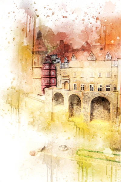 Ksiaz Castle Poland silesia art retro photography vintage old aerial. view