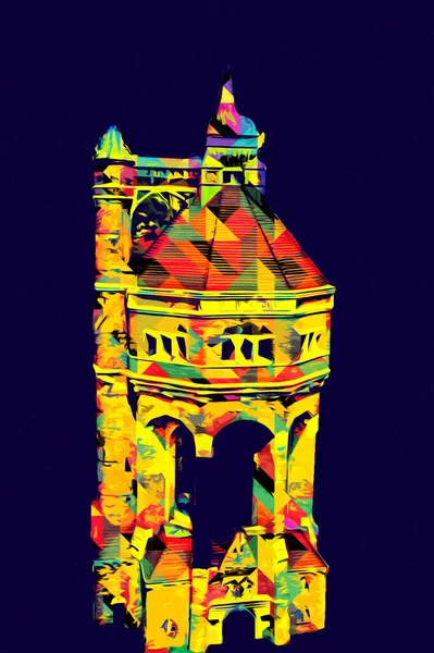 The water tower at Sudecka Street in Wroclaw, 63 meters high, designed by Karl Klimm. Built 1904-1905, situated in Borek, the district of Krzyki, Wroclaw, Poland.