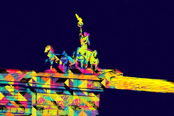 Branderburger Tor, Berlin, Germany, gate, art illustration retro vintage antique sketch