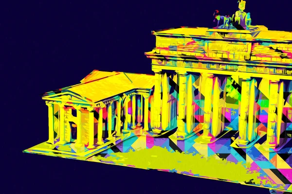 Branderburger Tor, Berlin, Germany, gate, art illustration retro vintage antique sketch