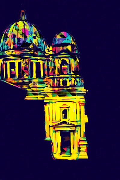 Berliner Dom Berlin Deutschland Germany Europe Art Illustration Retro Vintage — 图库照片