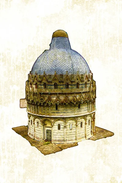 Pisa sanat fotoğrafçılığı, hava manzarası, İtalya, kule, illüstrasyon, antika eskiz