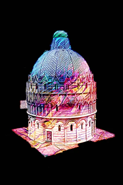 Pisa sanat fotoğrafçılığı, hava manzarası, İtalya, kule, illüstrasyon, antika eskiz