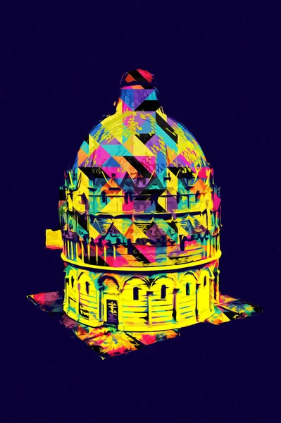 Pisa sanat fotoğrafçılığı, hava manzarası, İtalya, kule, illüstrasyon, antika eskiz