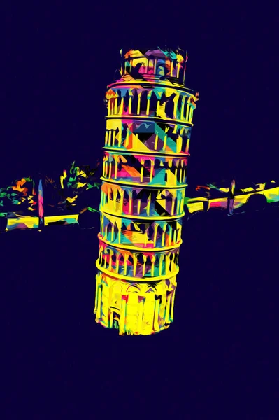 Pisa sanat fotoğrafçılığı, hava manzarası, İtalya, kule, illüstrasyon, antika eskiz