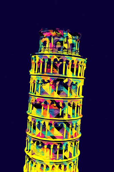 Pisa sanat fotoğrafçılığı, hava manzarası, İtalya, kule, illüstrasyon, antika eskiz