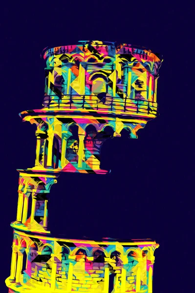 Pisa sanat fotoğrafçılığı, hava manzarası, İtalya, kule, illüstrasyon, antika eskiz