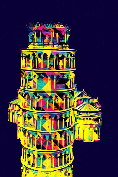 Pisa sanat fotoğrafçılığı, hava manzarası, İtalya, kule, illüstrasyon, antika eskiz