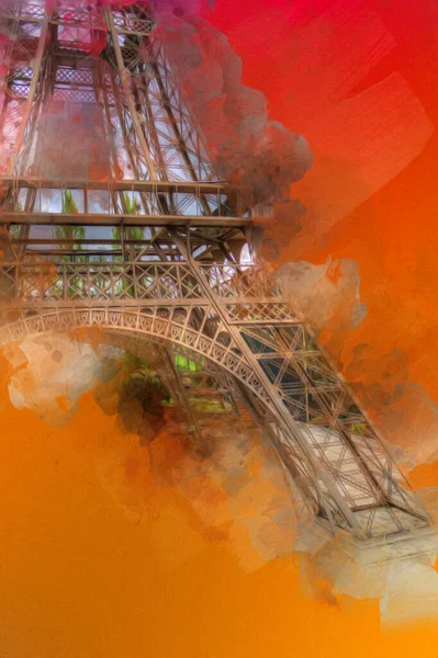 Paris sanat tasarımı illüstrasyonu Fransa Eyfel Kulesi fotoğrafçılık