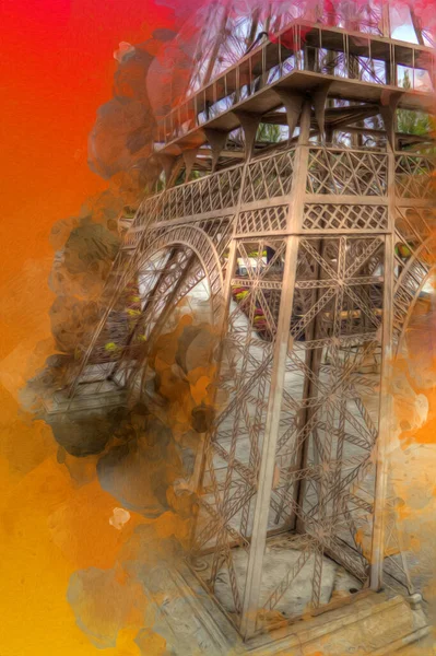 Paris sanat tasarımı illüstrasyonu Fransa Eyfel Kulesi fotoğrafçılık