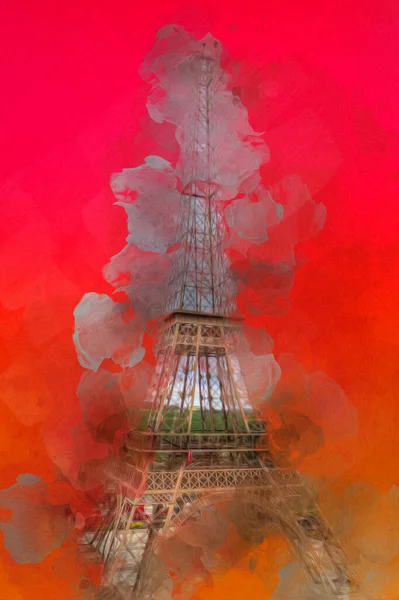 Paris Art Design Illustration Frankreich Eiffelturm Fotografie — Stockfoto