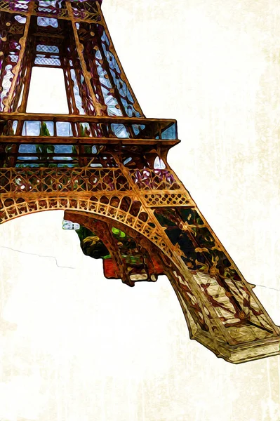 París Ilustración Diseño Artístico Francia Torre Eiffel Fotografias — Foto de Stock