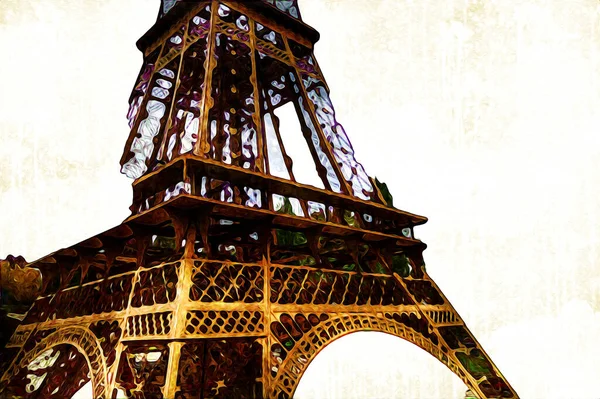 Paris sanat tasarımı illüstrasyonu Fransa Eyfel Kulesi fotoğrafçılık