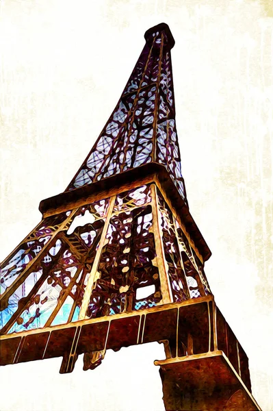 París Ilustración Diseño Artístico Francia Torre Eiffel Fotografias — Foto de Stock