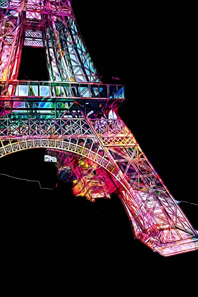 Párizs Art Design Illusztráció Franciaország Eiffel Torony Fotográfia — Stock Fotó