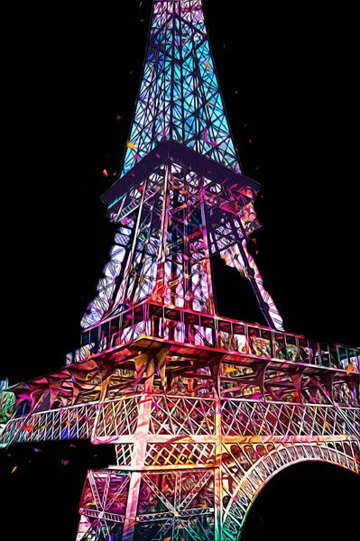 Desenho Arte Paris Ilustração Torre Eiffel França Fotografias — Fotografia de Stock