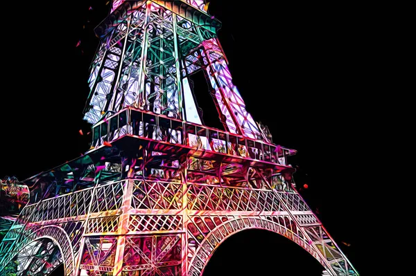 Paris Konst Design Illustration Frankrike Eiffel Torn Fotografi — Stockfoto