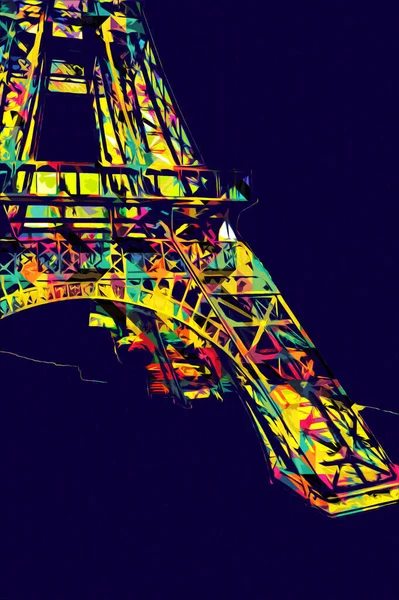 Παρίσι Τέχνη Σχέδιο Εικονογράφηση Γαλλία Πύργος Του Άιφελ Φωτογραφία — Φωτογραφία Αρχείου