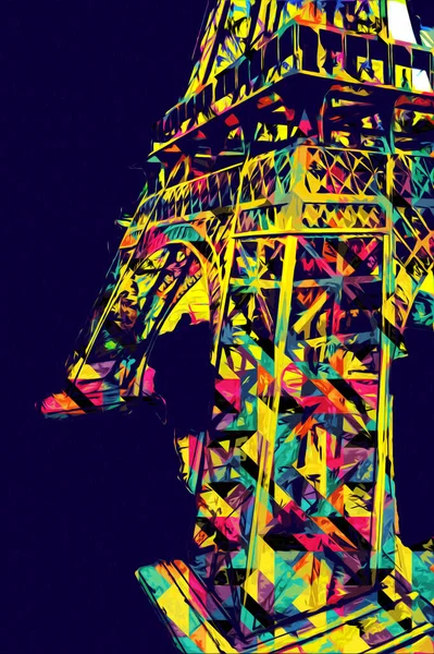 Paris Sanat Tasarımı Illüstrasyonu Fransa Eyfel Kulesi Fotoğrafçılık — Stok fotoğraf