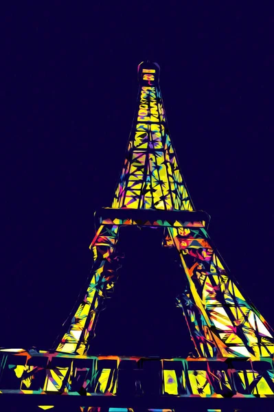 Paris sanat tasarımı illüstrasyonu Fransa Eyfel Kulesi fotoğrafçılık