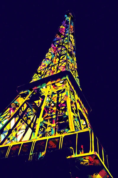 París Ilustración Diseño Artístico Francia Torre Eiffel Fotografias — Foto de Stock