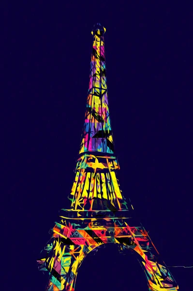 Парижский Арт Дизайн Правообладатель Иллюстрации France Eiffel Tower — стоковое фото