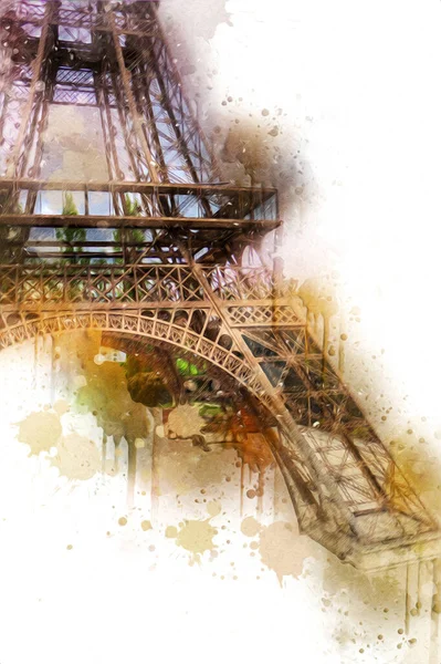 París Ilustración Diseño Artístico Francia Torre Eiffel Fotografias — Foto de Stock