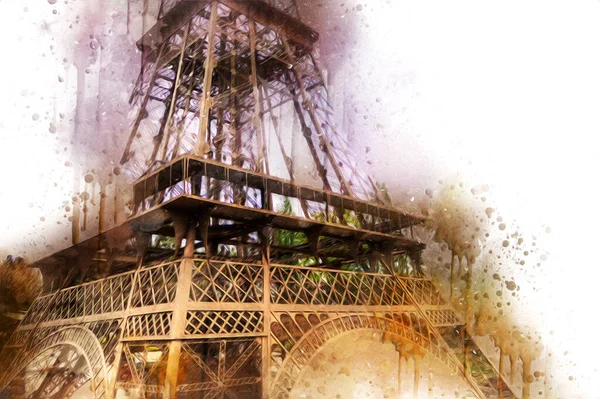 Paris sanat tasarımı illüstrasyonu Fransa Eyfel Kulesi fotoğrafçılık