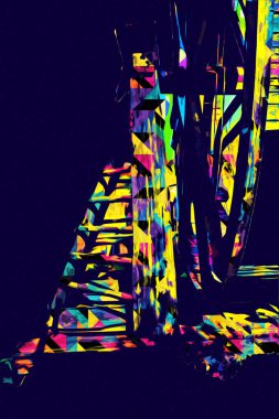 Conwy Castle eski kaldırma ekipmanı sanat illüstrasyonu antika eskiz