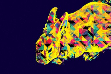 Yeşil çayırlarda oturan sevimli tavşan, Paskalya tavşanı avı