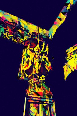 Eski dekoratif avize, ortaçağ tarihi sanat illüstrasyonu antika eskiz