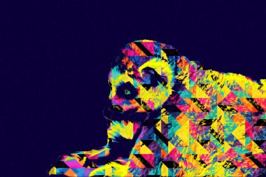 Bir grup dinlenen lemurlar katta, illüstrasyon, çizim, eskiz, antika, antika, antika.