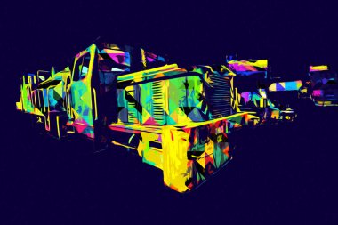 Eski dar ölçü demiryolu motoru, sanat, illüstrasyon, çizim, eskiz, antika, antika, antika.