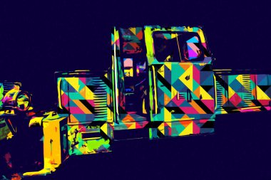 Eski dar ölçü demiryolu motoru, sanat, illüstrasyon, çizim, eskiz, antika, antika, antika.