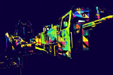 Eski dar ölçü demiryolu motoru, sanat, illüstrasyon, çizim, eskiz, antika, antika, antika.